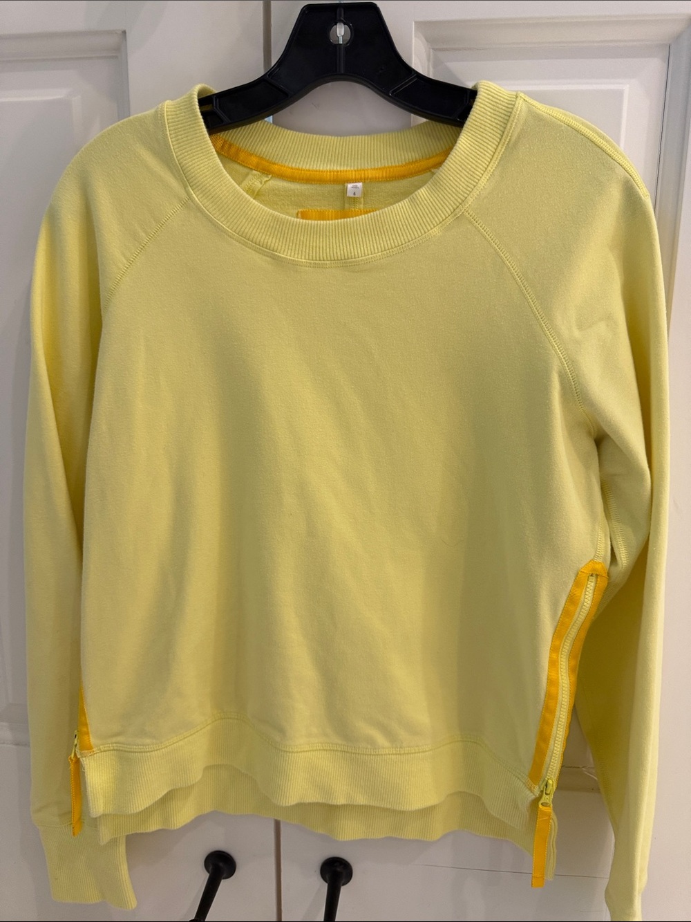 lululemon athletica Yellow Crewneck Sweatshirt with Zip Details